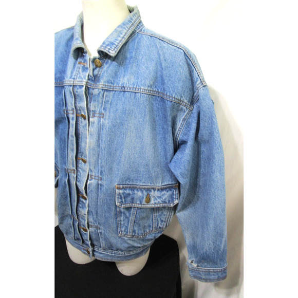 VTG 80s-90s Un Bleu Choix Oversize Denim Jacket Men Sz S - Picture 7 of 12